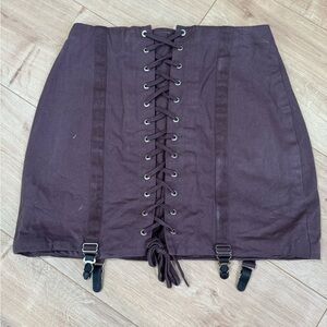 Corset Story Lace-Up Mini Skirt